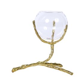Brass and Glass Tea Light Candle Holder for 1 Candle - Organic and Chic Home Decor