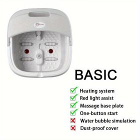 StressRelieving Foot Spa Foldable Design with Heat Bubbles Vibration (Style: Basic)